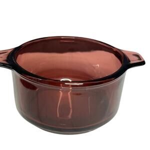 Vtg 80s Purple / Clear Amethyst SM Casserole Dessert Dish 4" Diameter Mexico